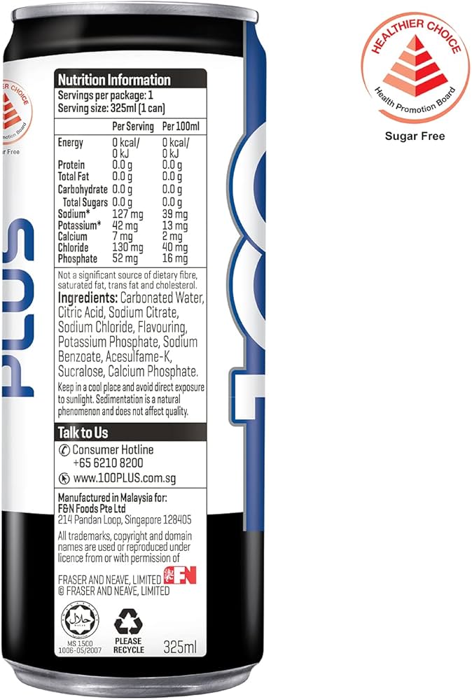 100 Plus Isotonic Can Drink Zero Sugar - Original (24 x 325ml)