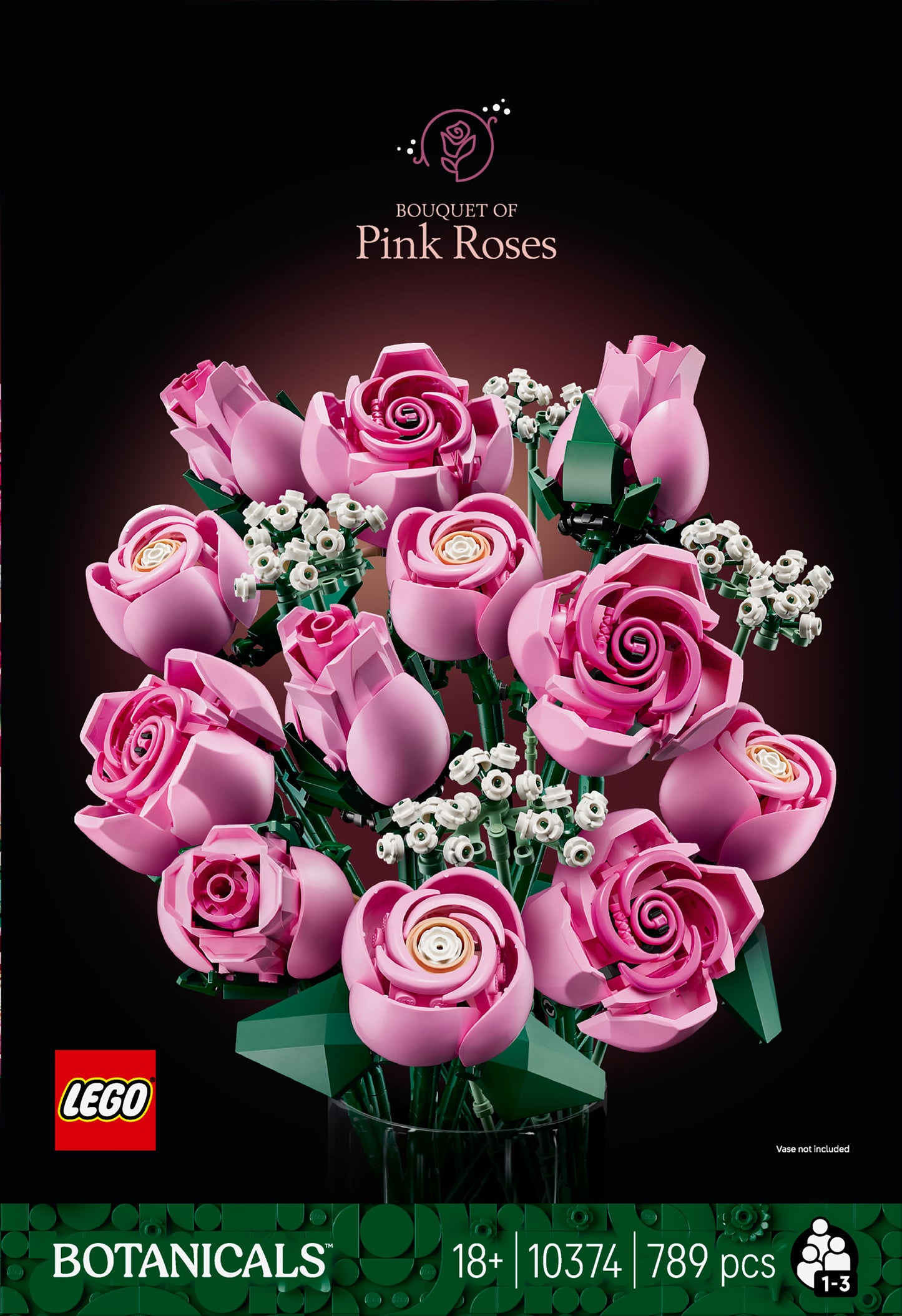 LEGO Botanicals Bouquet of Pink Roses, Decorative Flowers 10374