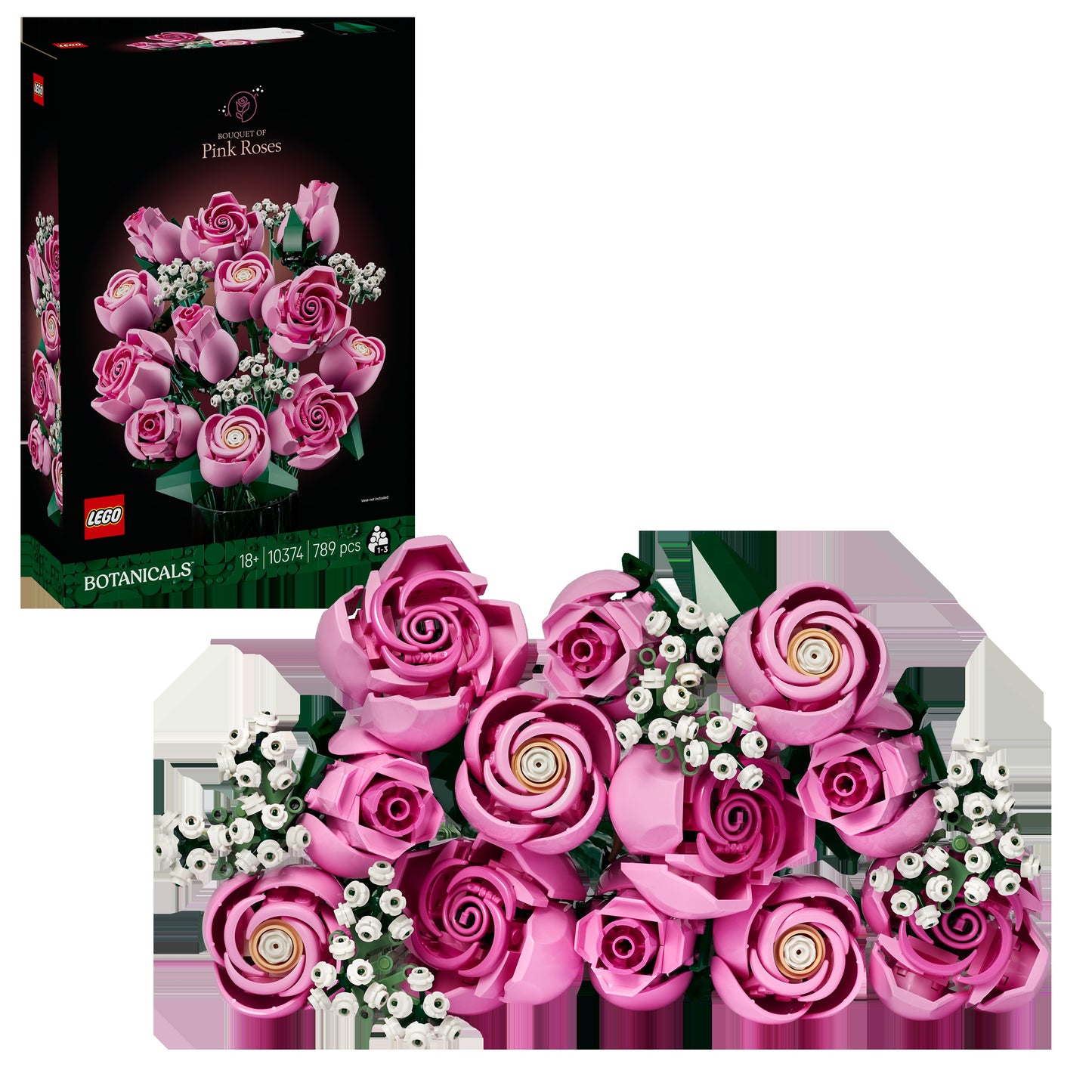 LEGO Botanicals Bouquet of Pink Roses, Decorative Flowers 10374