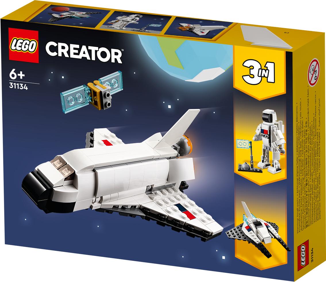 LEGO® Creator Space Shuttle 31134 Building Toy Set with Astronaut and Spaceship Models for Kids Aged 6+ (144 Pieces)