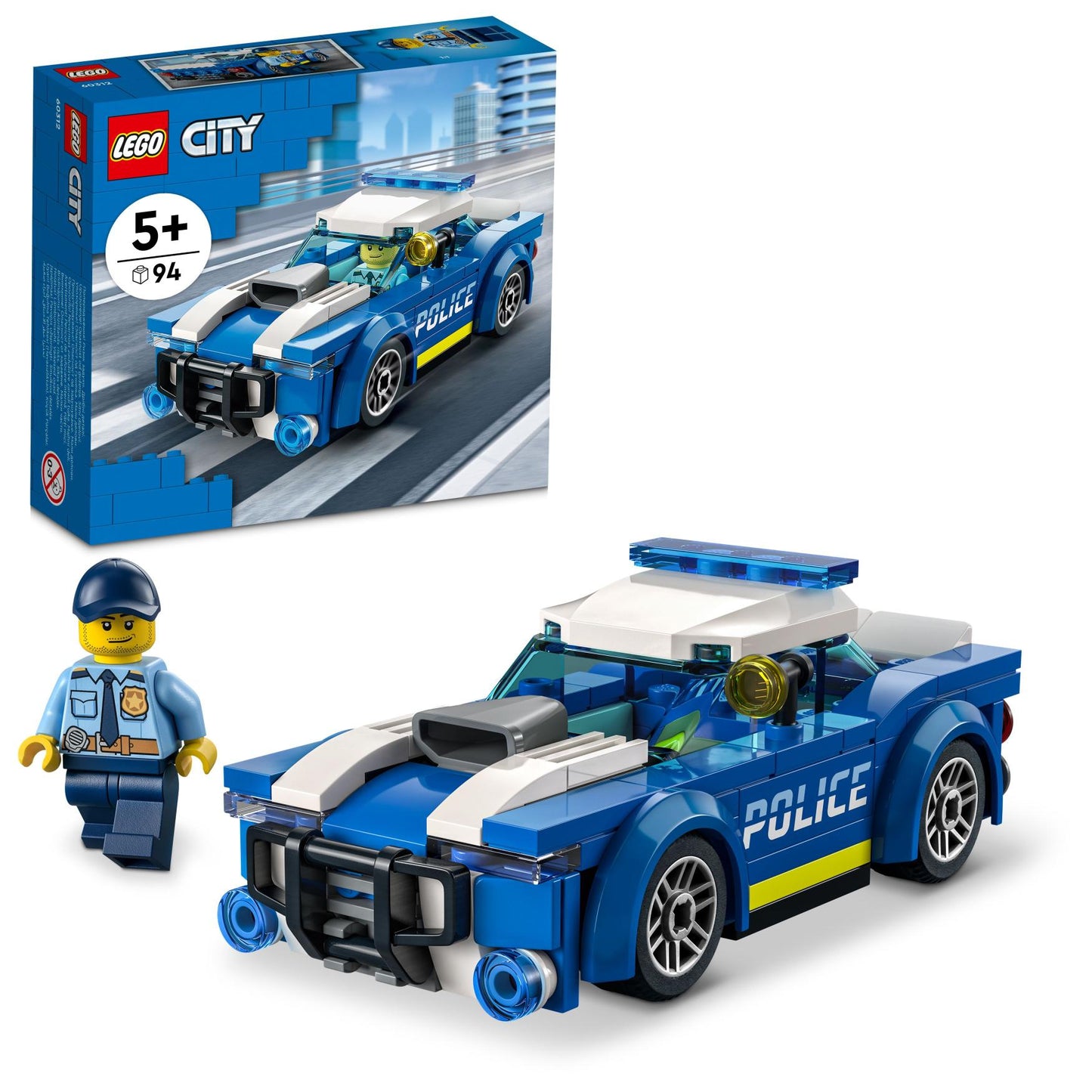 LEGO® City Police Car 60312 Building Kit; Fun Toy Designed for Kids Aged 5 and up (94 Pieces)