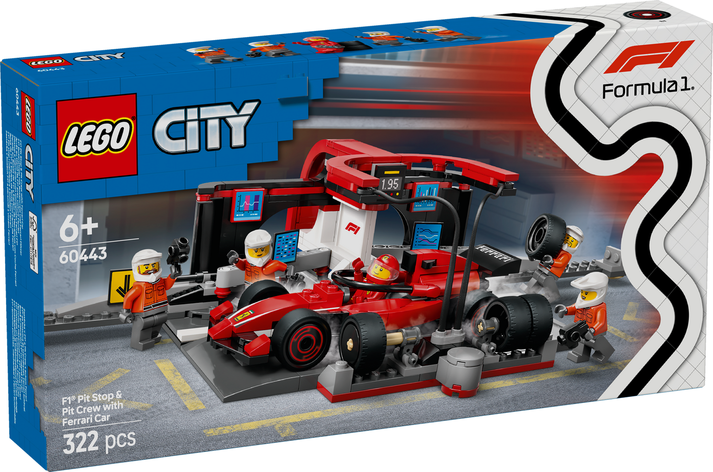 LEGO F1 Pit Stop & Pit Crew with Ferrari Car 60443