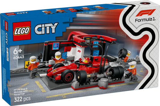 LEGO F1 Pit Stop & Pit Crew with Ferrari Car 60443