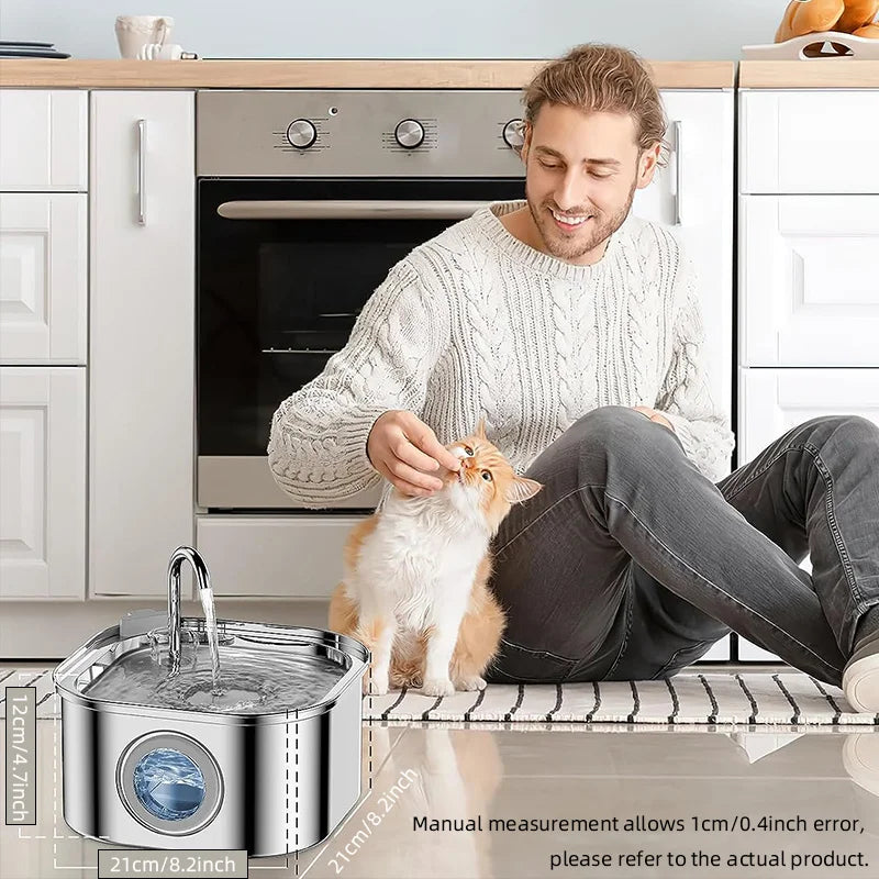 Stainless Steel Pet Water Fountain 3.2L