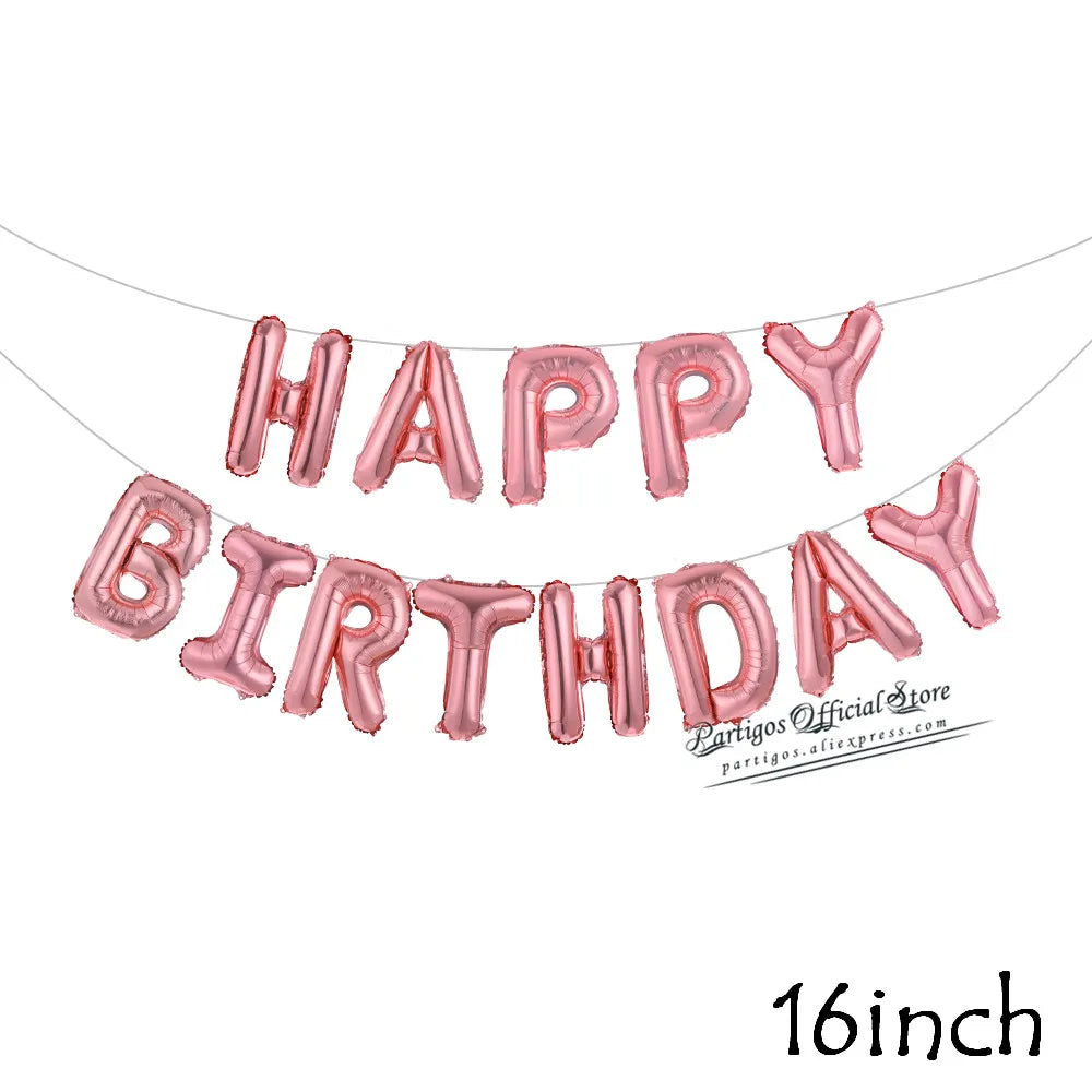Happy Birthday Letters Balloons Set