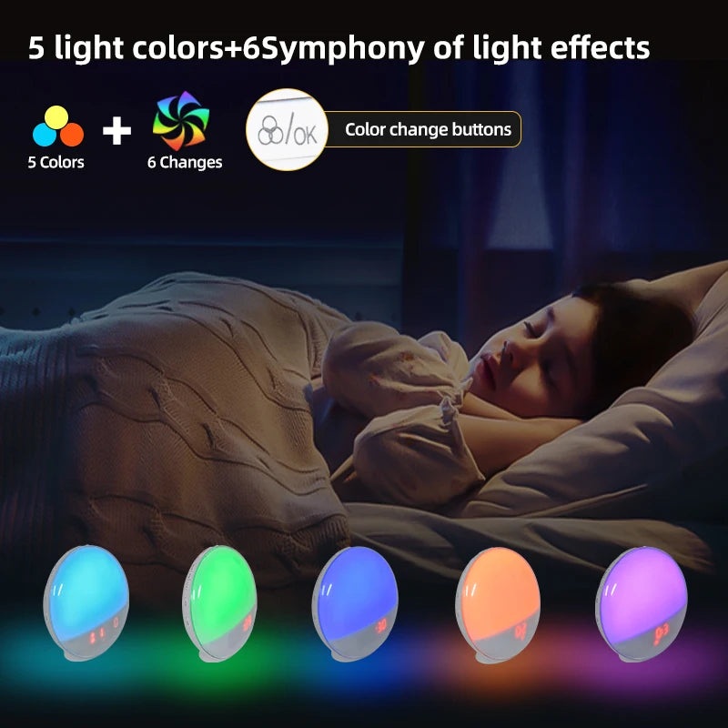 Smart Home Sunrise Alarm Clock RGB Night Light
