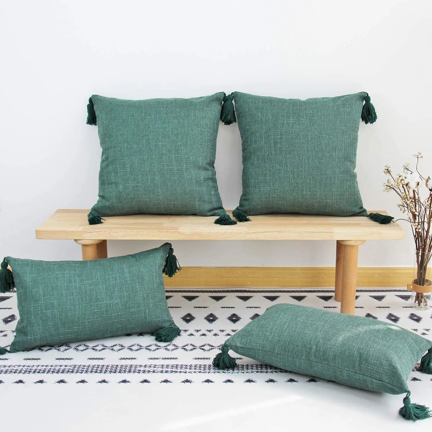 Linen Pillow Case With Tassel