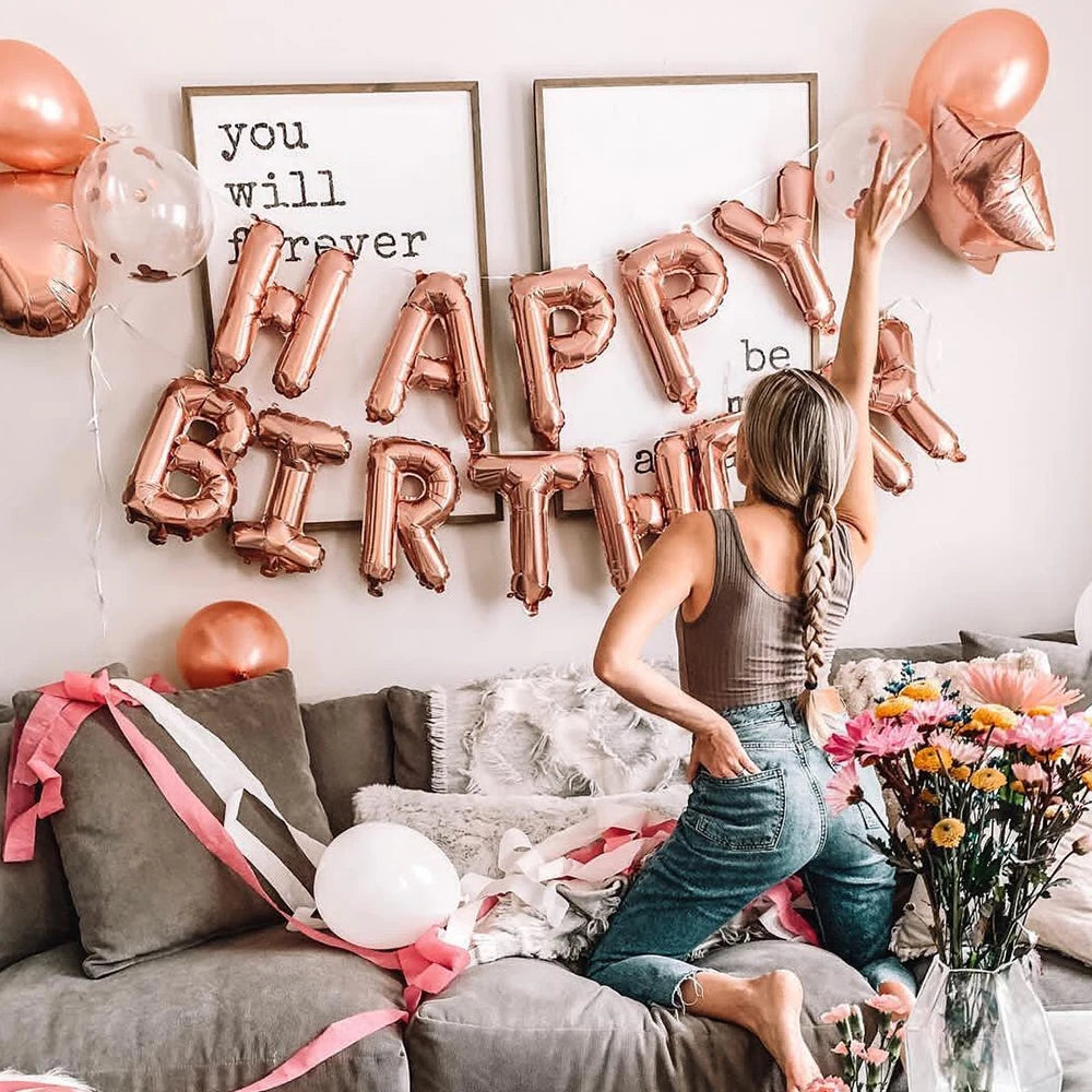 Happy Birthday Letters Balloons Set