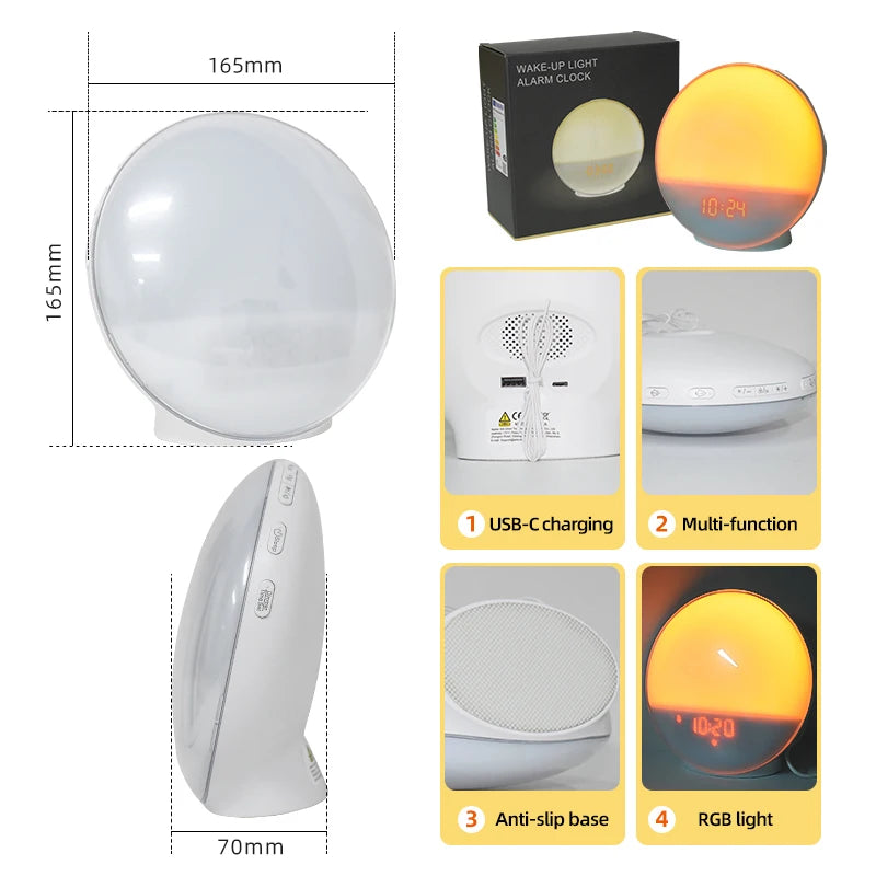 Smart Home Sunrise Alarm Clock RGB Night Light