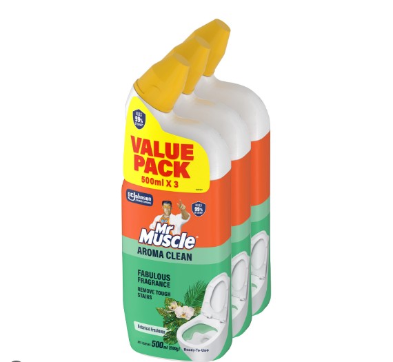 Mr Muscle Toilet Cleaner - Botanical Freshness - Value Pack of 3 x 500ml