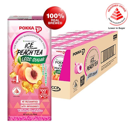 Pokka Ice Peach Tea Less Sugar 250ml x 6s