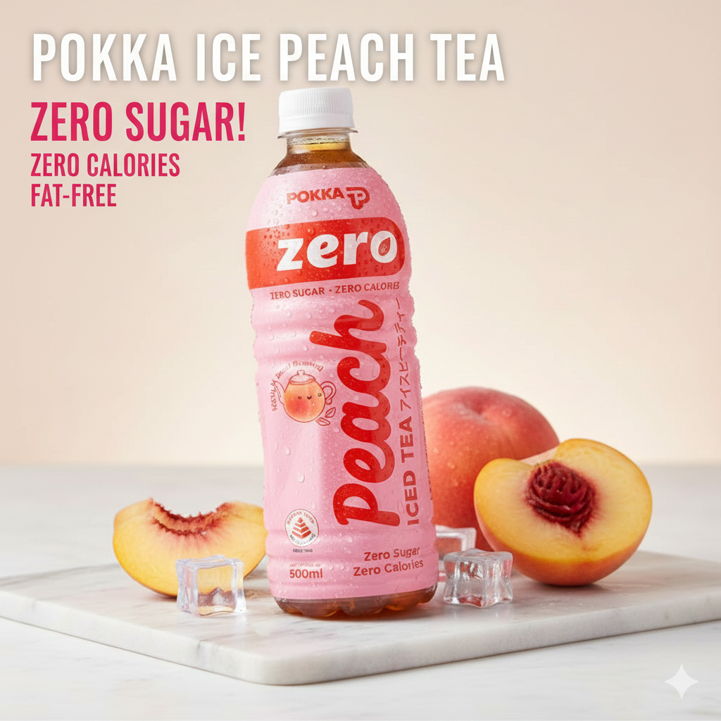 Pokka Ice Peach Tea ZERO SUGAR 500ML X 24