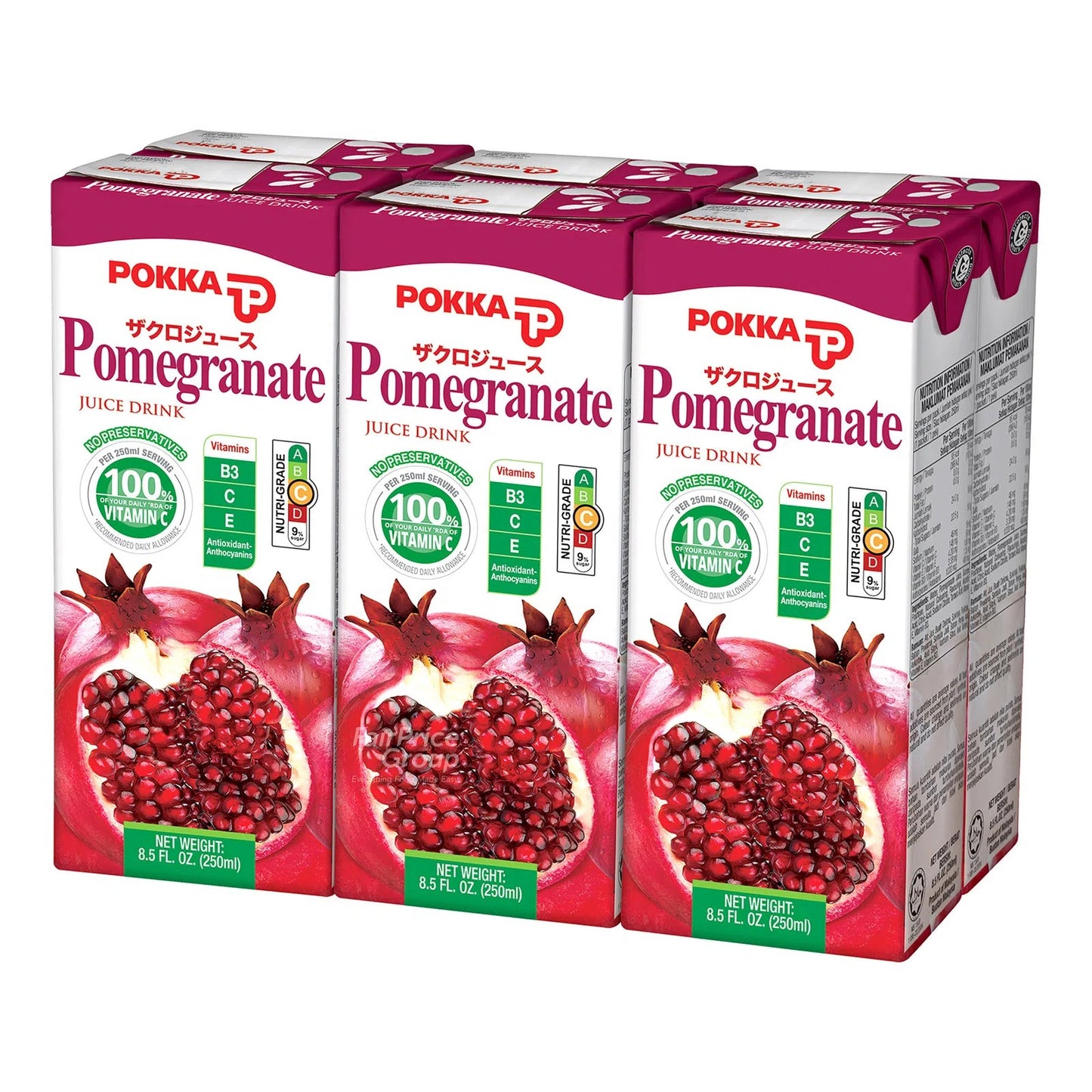 Pokka Pomegranate Fruit Juice (250ml x 6 Tetra Pak x 4) Carton