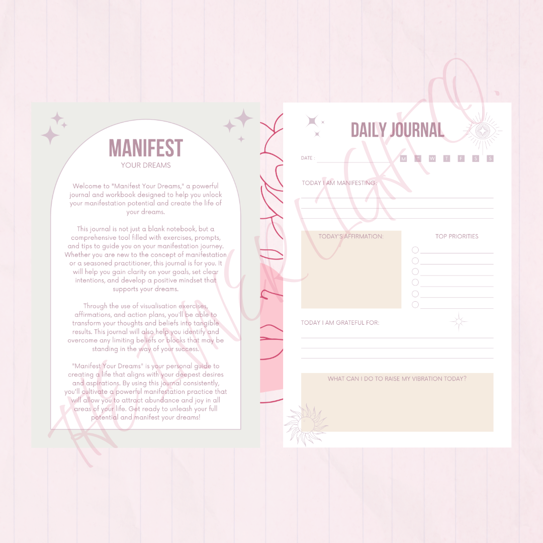 Manifestation Workbook & Journal – Printable Digital Download
