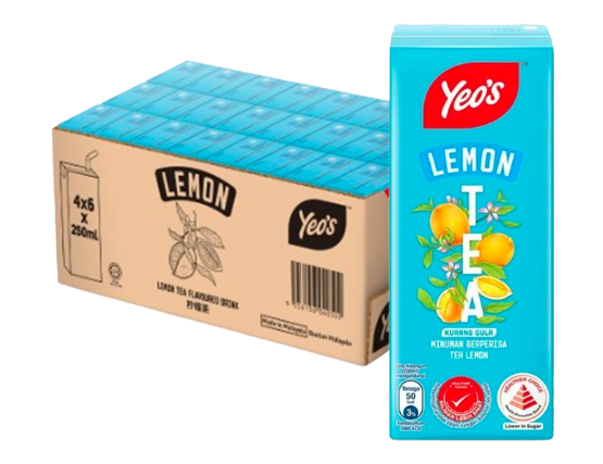 Yeo's Low Sugar Lemon Tea Multipack Refreshing Beverage 250ml x 6