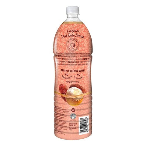Yeo's Longan-Red Date Drink Less Sugar (1.5L x 12 Bottles) Carton