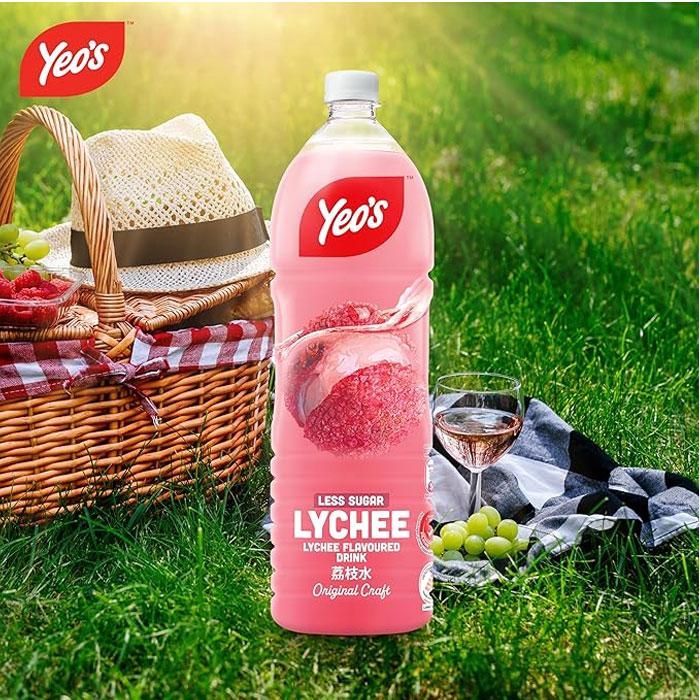 Yeo's Lychee Less Sugar (1.5L x 12)
