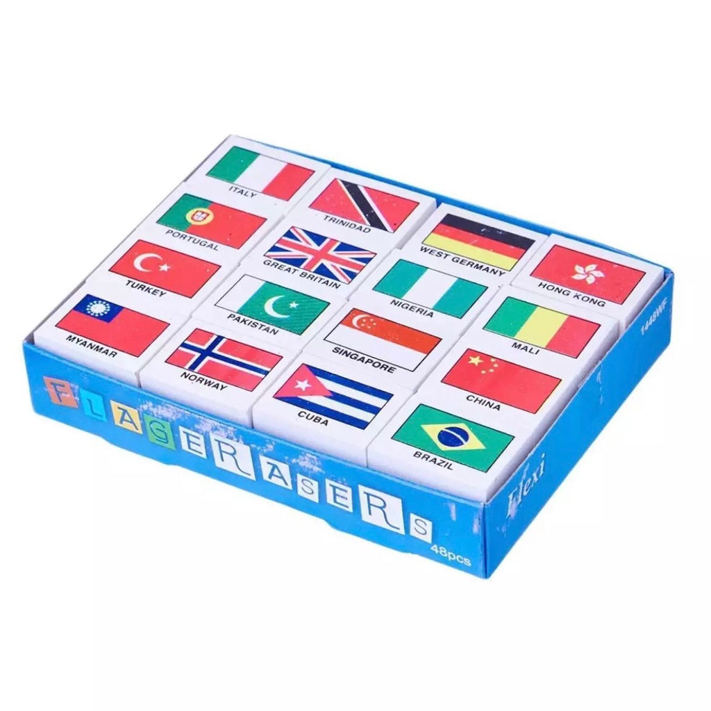 Flag Erasers (48 pcs/box)