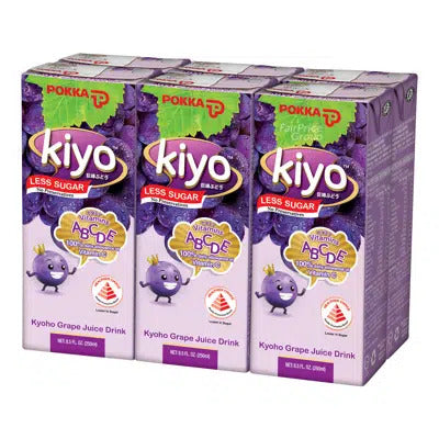 Pokka Kiyo Kyoho Grape Juice Drink Less Sugar (250ml x 6 Tetra Pak)