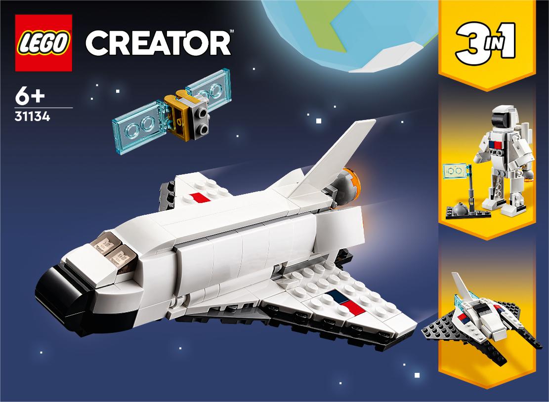 LEGO® Creator Space Shuttle 31134 Building Toy Set with Astronaut and Spaceship Models for Kids Aged 6+ (144 Pieces)