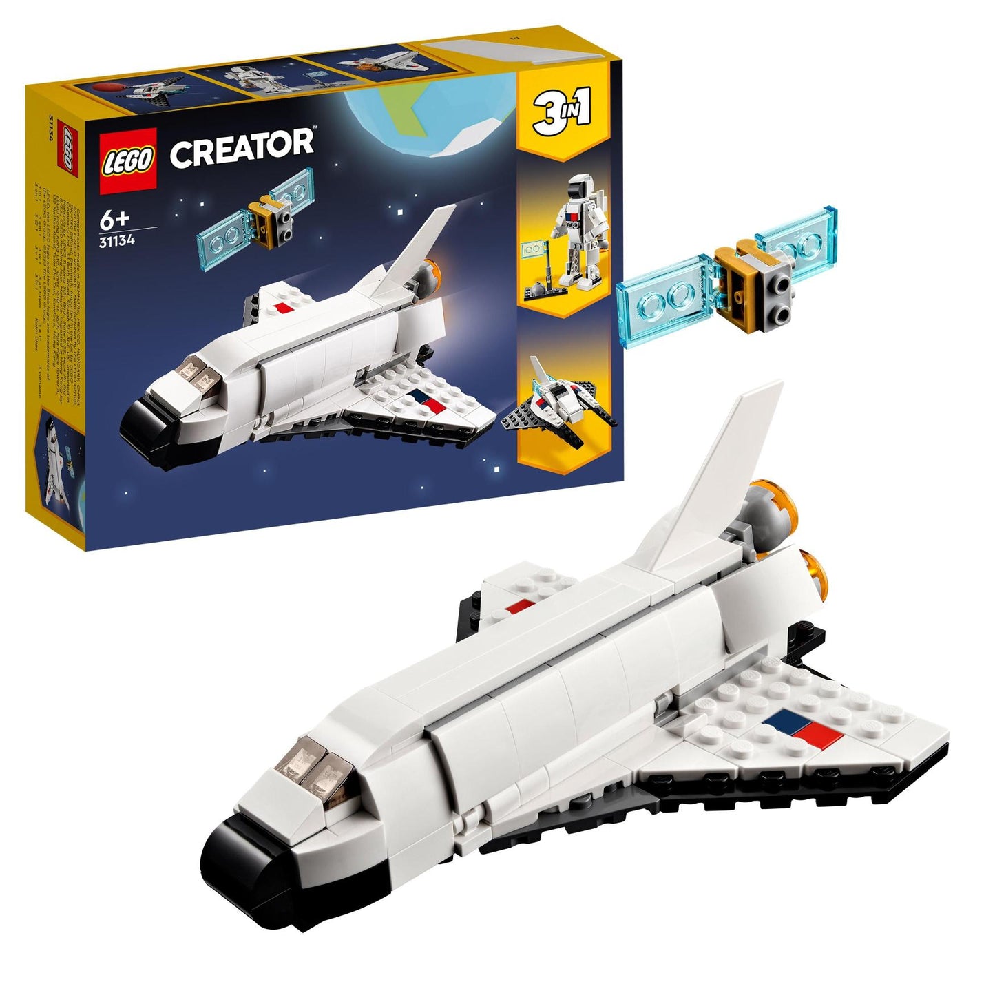 LEGO® Creator Space Shuttle 31134 Building Toy Set with Astronaut and Spaceship Models for Kids Aged 6+ (144 Pieces)