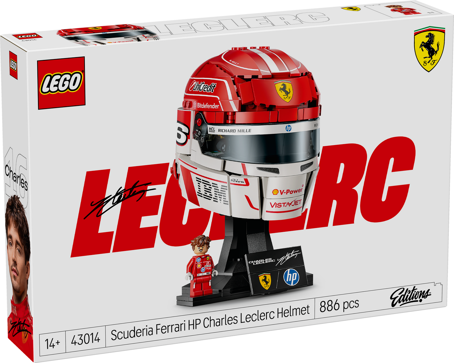 LEGO® Editions Scuderia Ferrari HP Charles Leclerc Helmet 43014