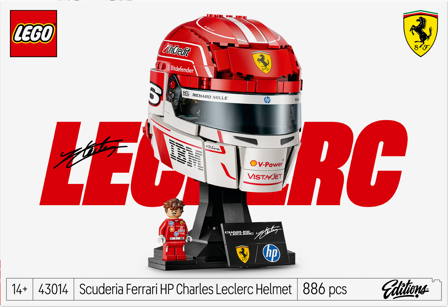 LEGO® Editions Scuderia Ferrari HP Charles Leclerc Helmet 43014