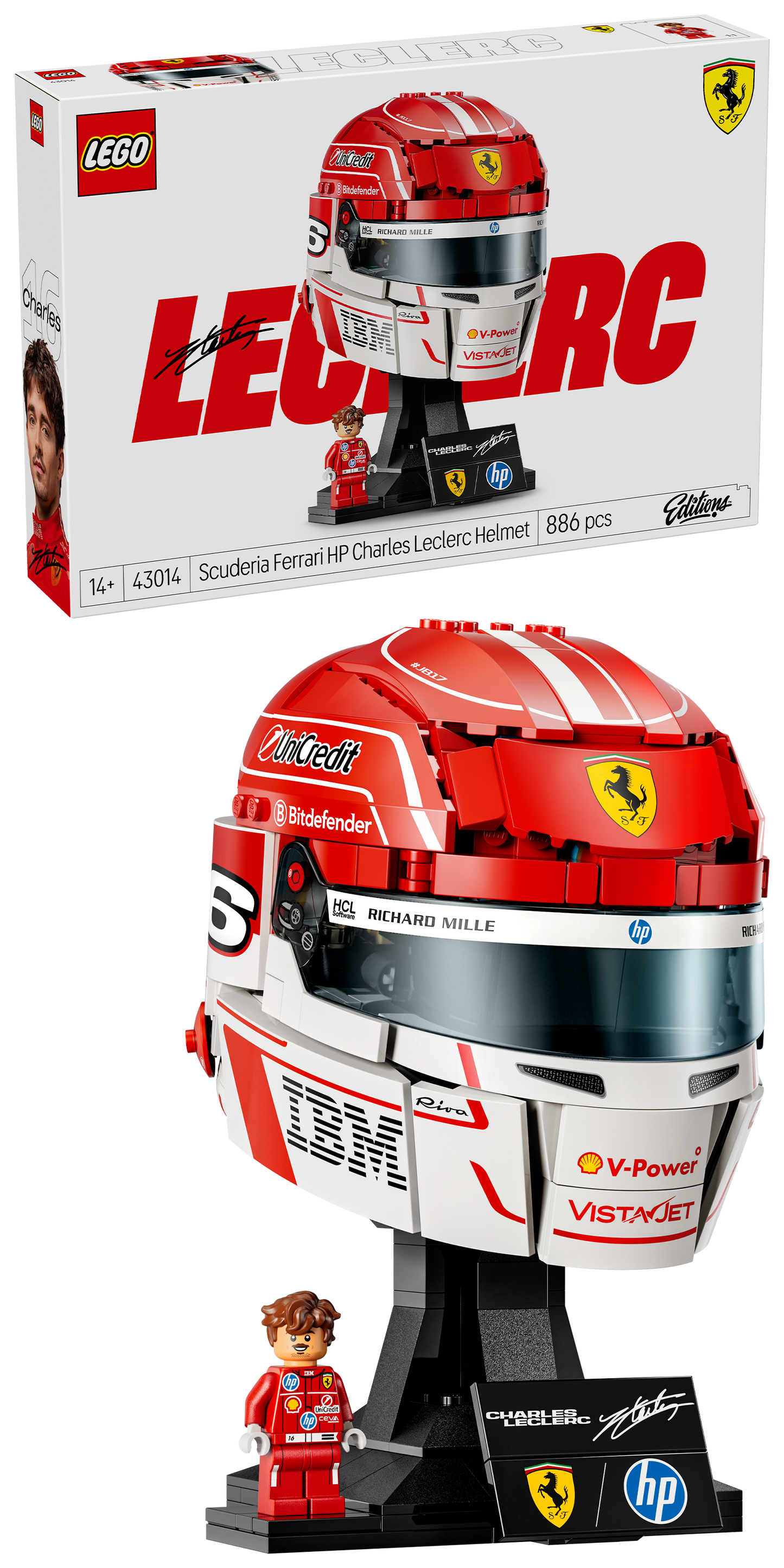 LEGO® Editions Scuderia Ferrari HP Charles Leclerc Helmet 43014