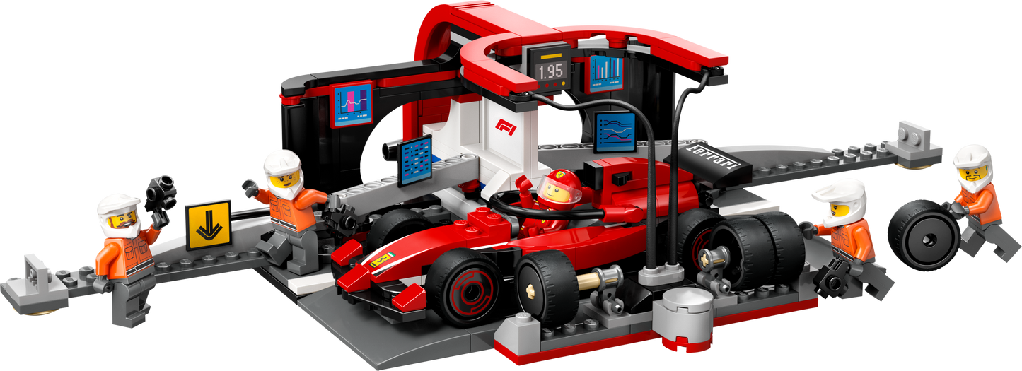 LEGO F1 Pit Stop & Pit Crew with Ferrari Car 60443