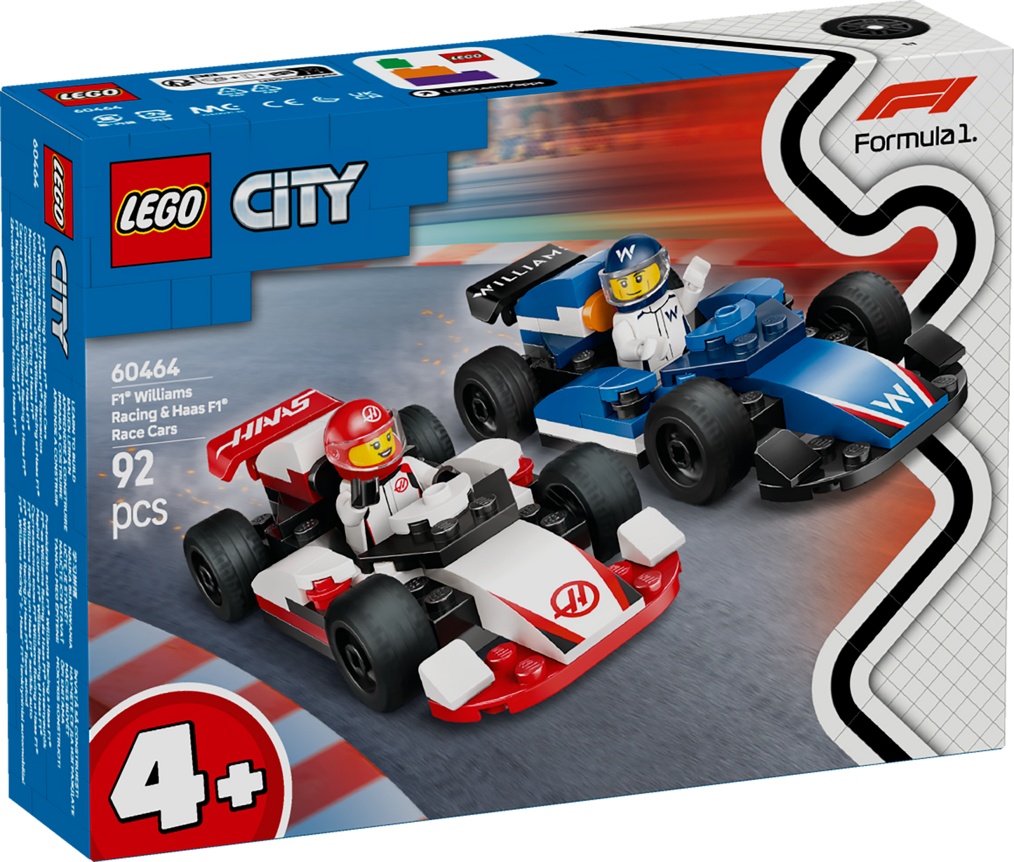 LEGO F1 Williams Racing & Haas F1 Race Cars 60464