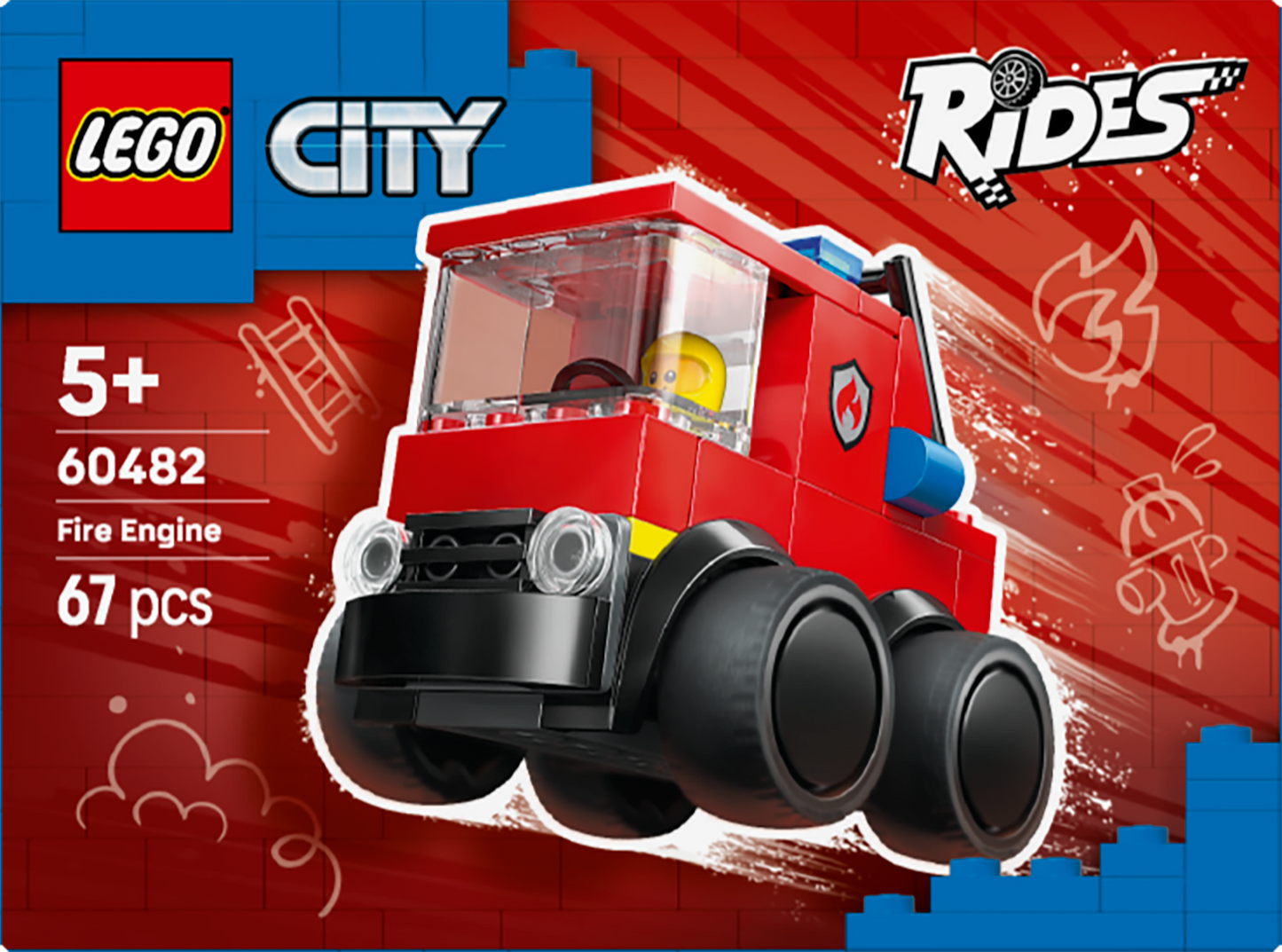 LEGO City Rides – Fire Truck Toy Building Set 60482