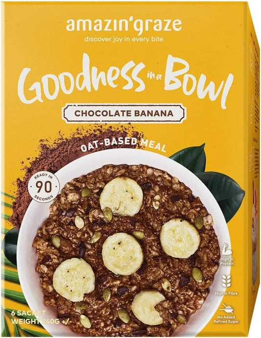Amazin' Graze Chocolate Banana Instant Oatmeal (6x40g) x 12s