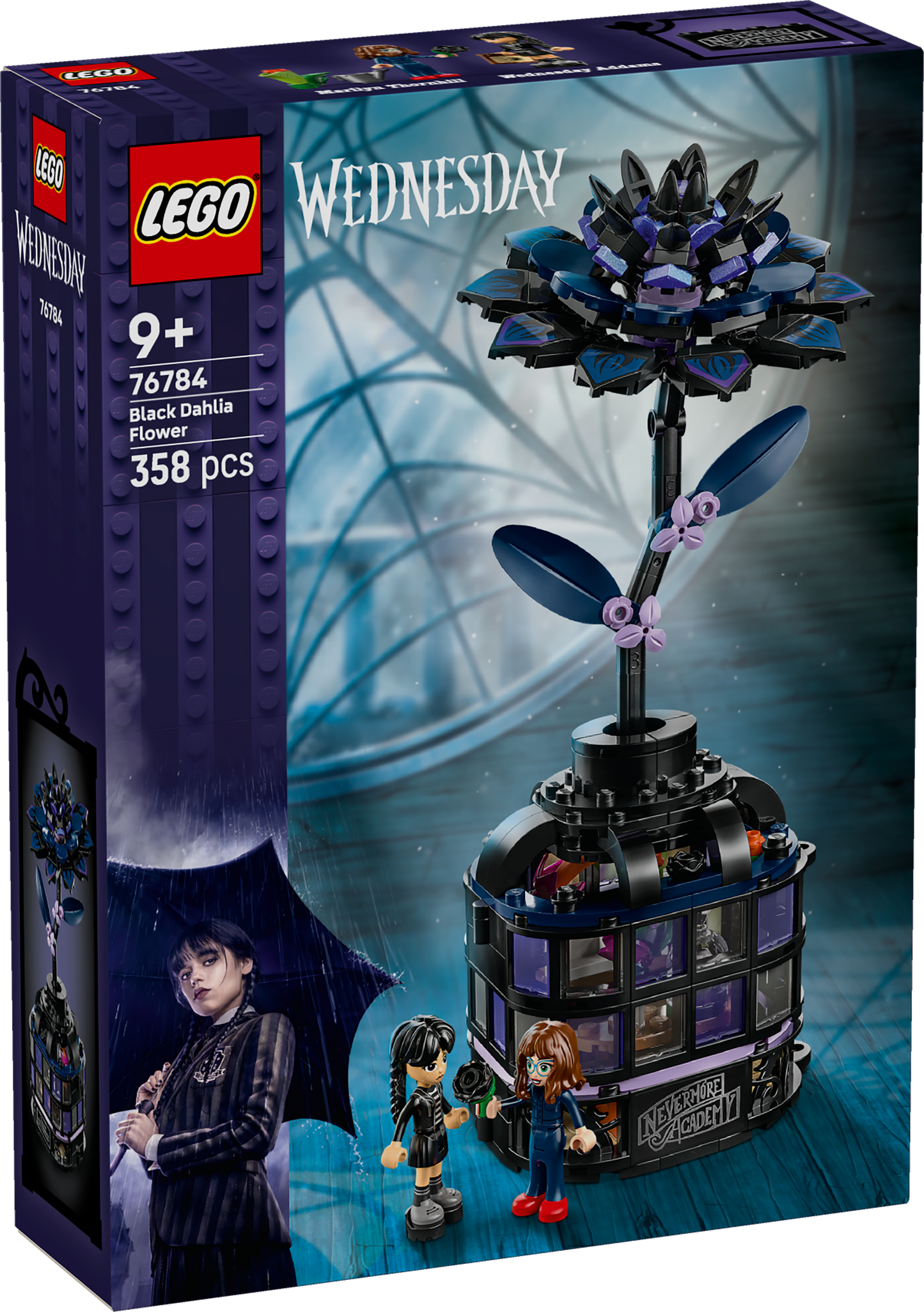 LEGO® Wednesday Black Dahlia Flower Halloween Gift, Faux Plant Room Decor 76784
