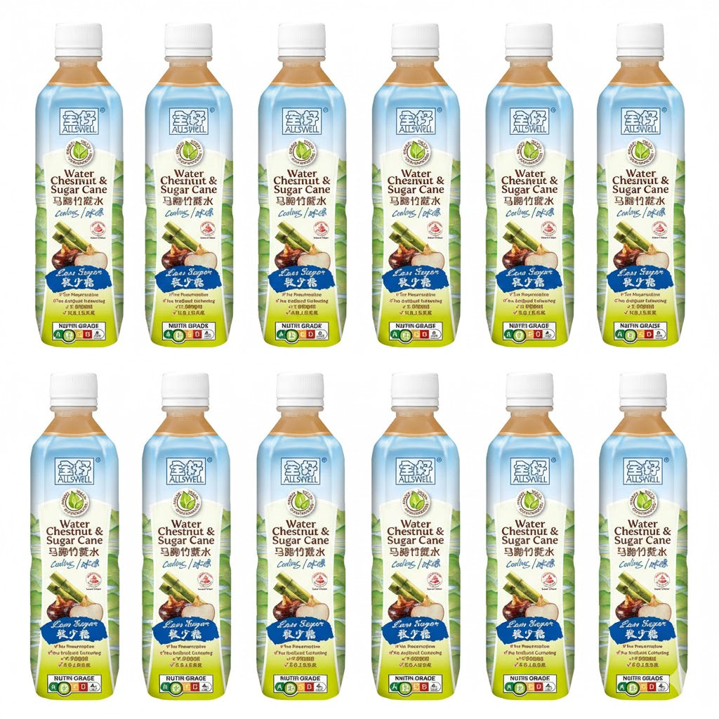 Allswell Bottle Drink - Water Chestnut & Sugar Cane - Less Sugar (500ml x 12)