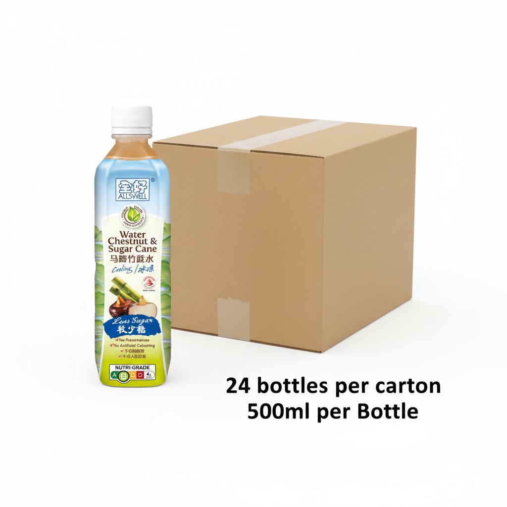 Allswell Bottle Drink - Water Chestnut & Sugar Cane - Less Sugar (500ml x 12)