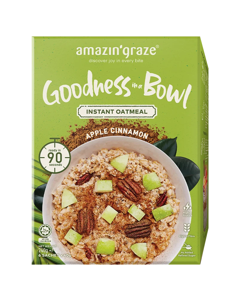 Amazin' Graze Apple Cinnamon Instant Oatmeal (6x40g) x 12s