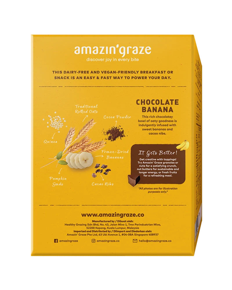 Amazin' Graze Chocolate Banana Instant Oatmeal (6x40g)