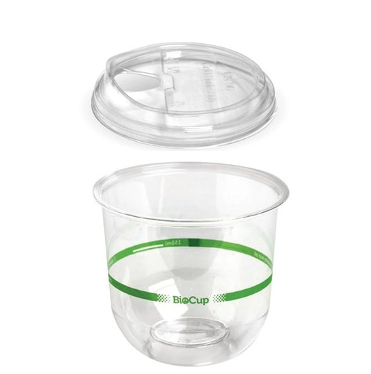 BioPak 360ml Clear Bio Cup with Sipper Lid