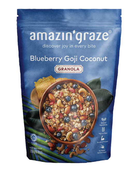 Amazin' Graze Granola Blueberry Goji Coconut 250G x 15
