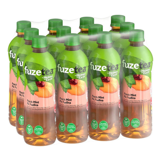 Fuze by Heaven and Earth - Peach Mint Tea (500ml x 12 Bottles) Case