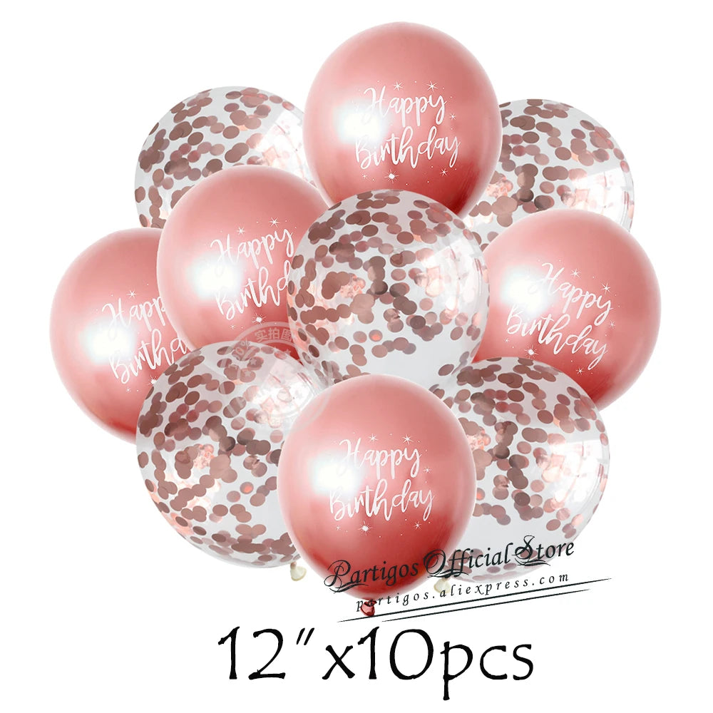 Happy Birthday Letters Balloons Set