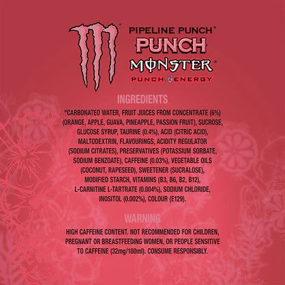 Monster Energy + Juice - Pipeline Punch (355ml x 24) Case