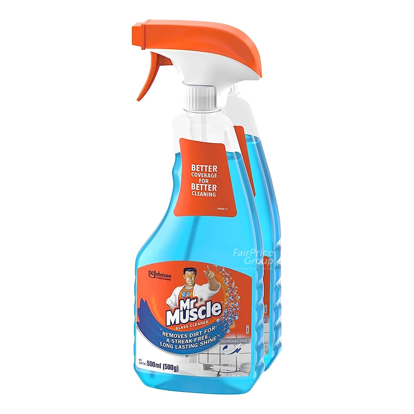 Mr Muscle Glass Cleaner with Refill - Super Active 500ml