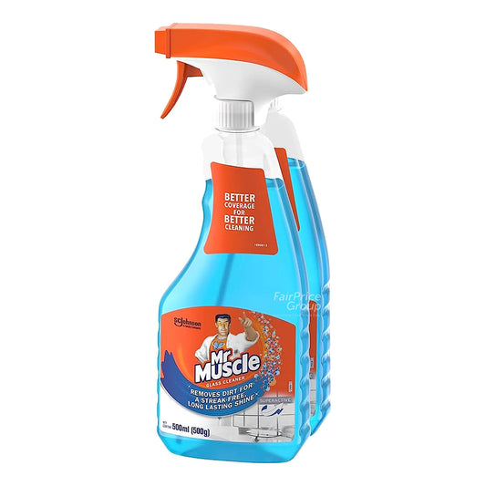 Mr Muscle Glass Cleaner with Refill - Super Active 500ml