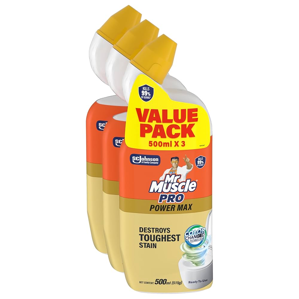 Mr Muscle Toilet Cleaner - Pro Power Max - Value Pack of 3 x 500ml