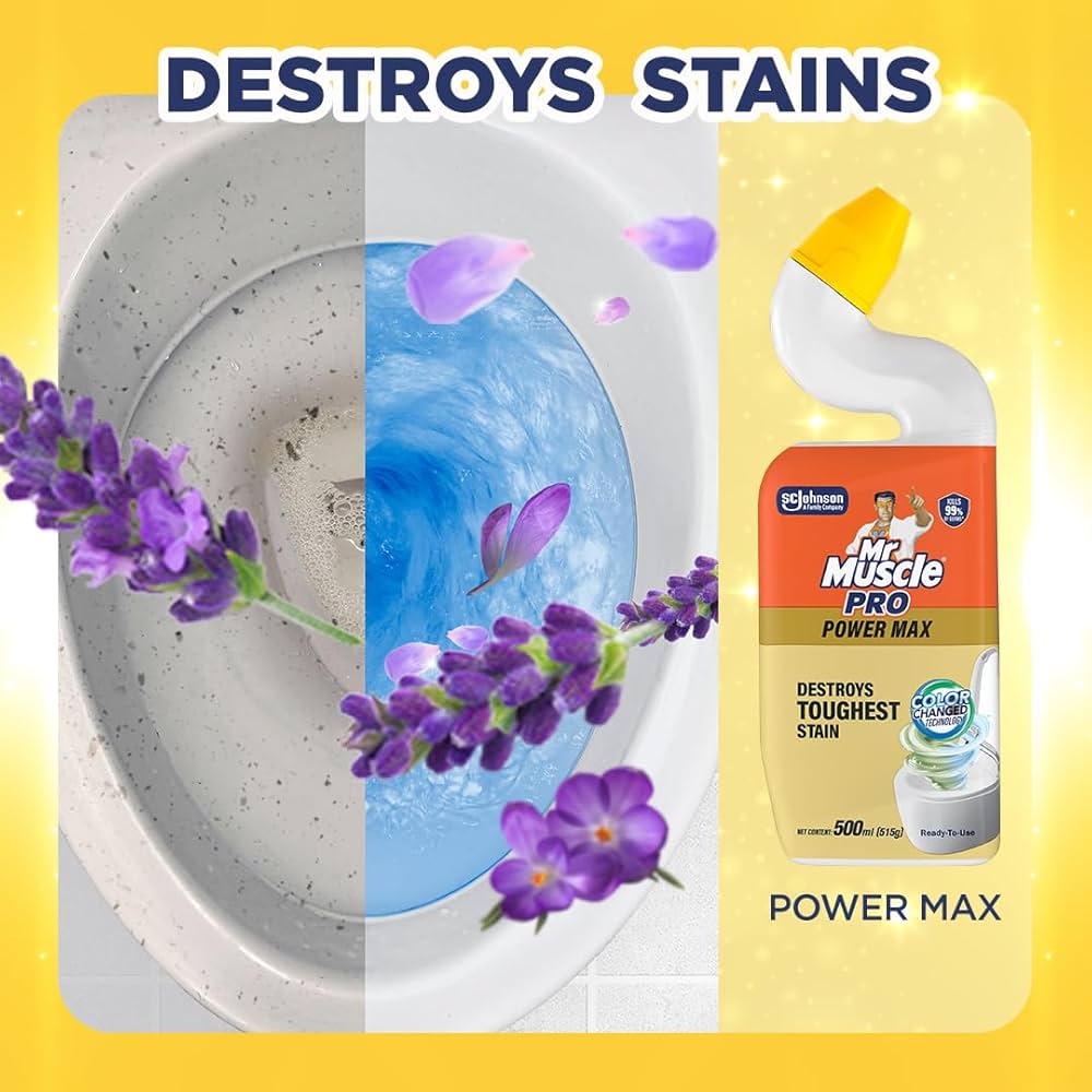 Mr Muscle Toilet Cleaner - Pro Power Max - Value Pack of 3 x 500ml