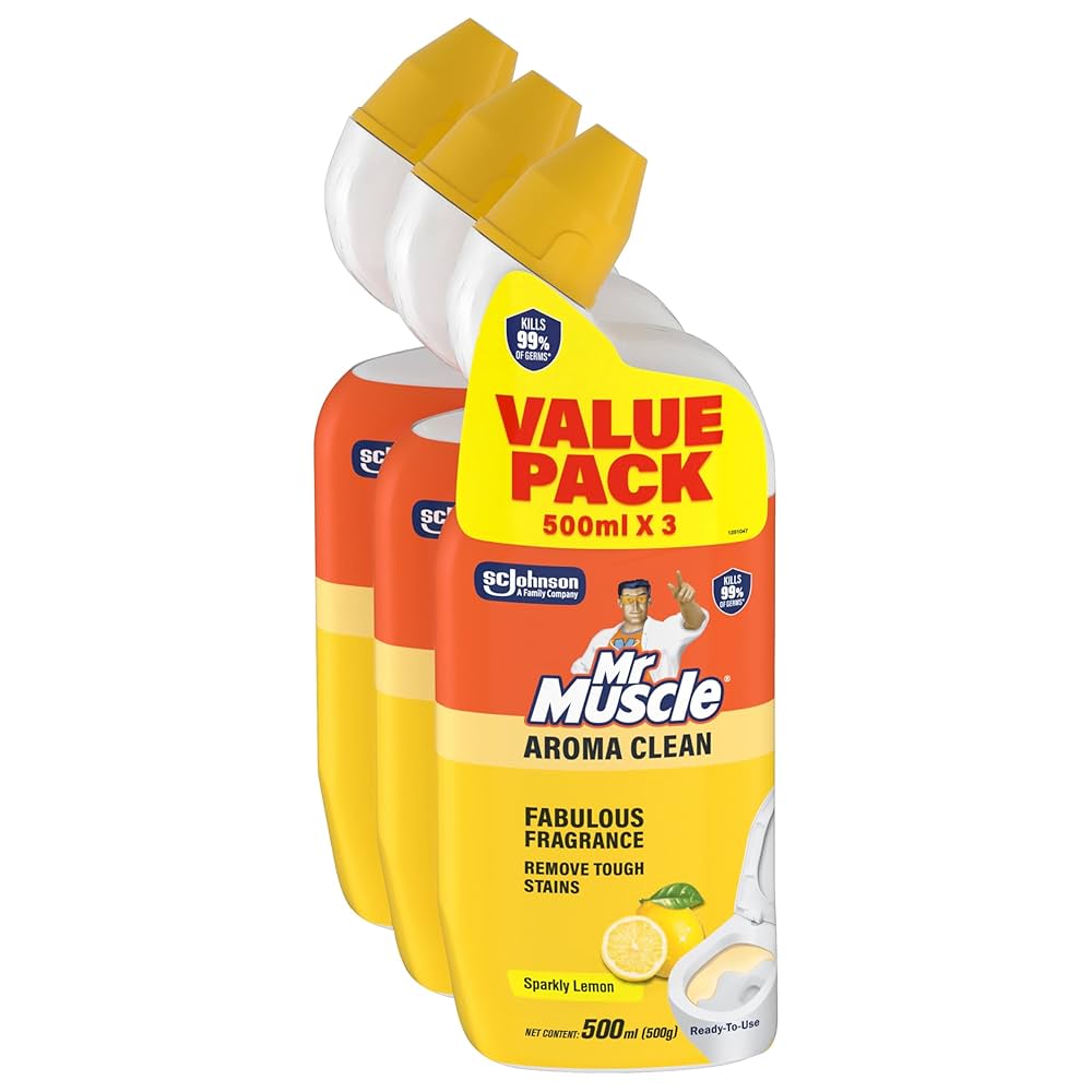 Mr Muscle Toilet Cleaner - Sparkly Lemon - Value Pack of 3 x 500ml