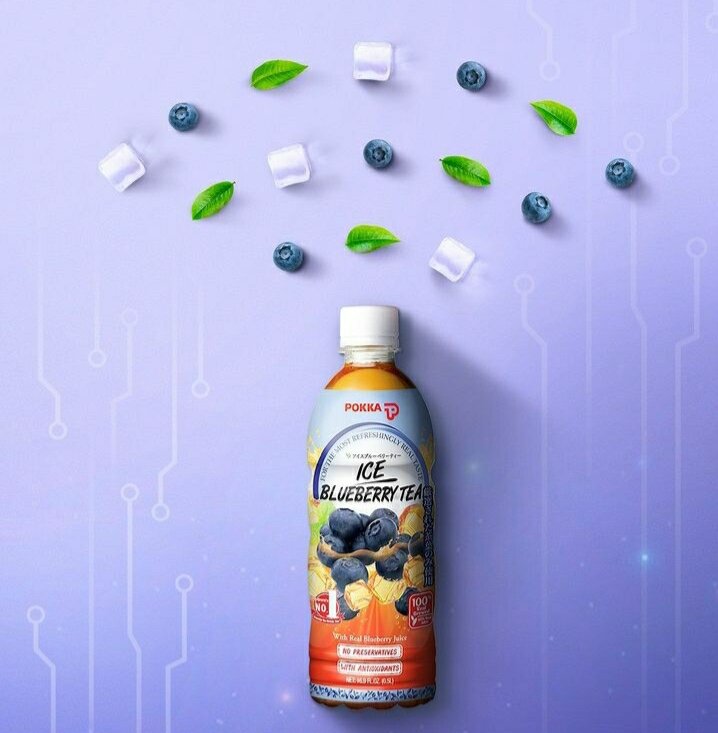 Pokka Ice Blueberry Tea (500ml x 24) Case