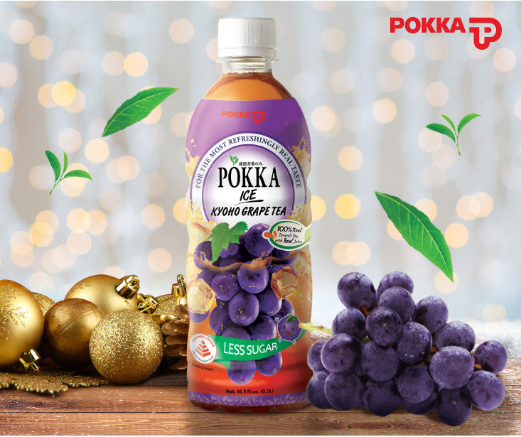 Pokka Ice Kyoho Grape Tea Less Sugar (500ml x 24) Case