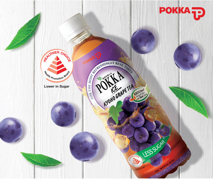 Pokka Ice Kyoho Grape Tea Less Sugar (500ml x 24) Case